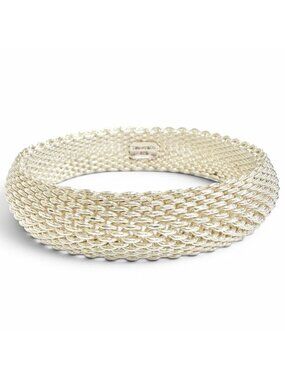 Tiffany & Co Somerset 925 Mesh Bangle Bracelet Silver